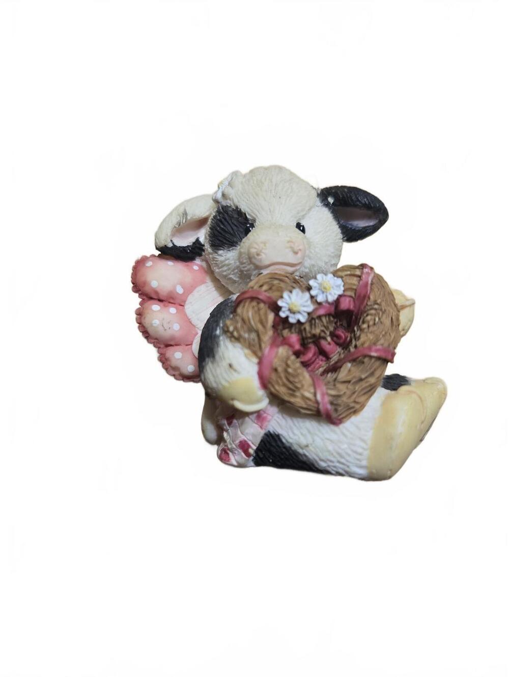 Enesco 1995 'I Love You Dairy Much' Angel Cow Figurine by Mary Rhyner
